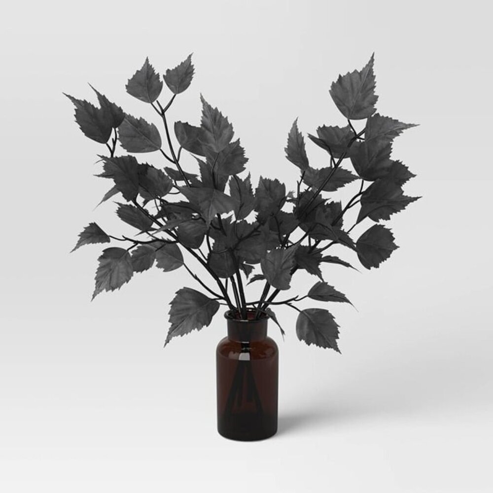 Small‎ Leaves Arrangement Artificial Plant Black - Threshold, Target Halloween